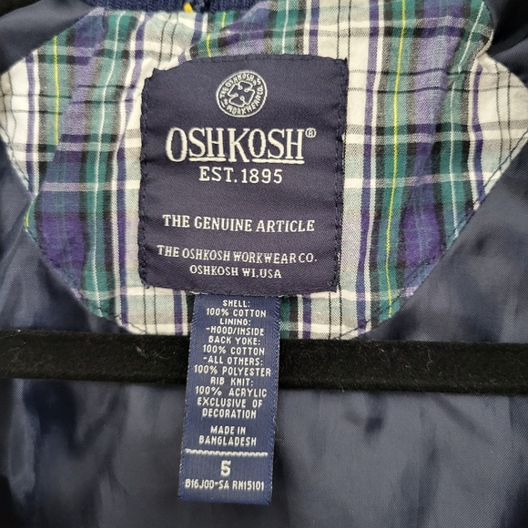Oshkosh Workwear Boys size 5 Full Zip Jacket - Picture 5 of 5
